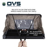 HD Bushveld 2 Person Cantilever Hard Shell Roof Top Tent Grey Body & Tan Rainfly Pull Strap