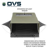 HD Nomadic 3 Person Extended Soft Shell Roof Top Tent, Grey Body & Green Rainfly Front