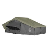 HD Nomadic 2 Person Extended Soft Shell Roof Top Tent, Grey Body & Green Rainfly 3 Quarter
