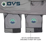 HD Nomadic 4 Person Extended Soft Shell Roof Top Tent, Grey Body & Green Rainfly Shoe Bags