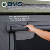 HD Nomadic 4 Person Extended Soft Shell Roof Top Tent, Grey Body & Green Rainfly Roll Up