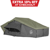 HD Nomadic Extended Soft Shell Roof Top Tent, Grey Body & Green Rainfly 3 Quarter