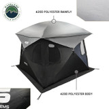 Hub Centric Ground Tent - Black Body & Grey Rainfly Material