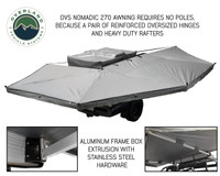 Overland Vehicle Systems 270 Passenger Side Awning with Bracket Kit for Mid - High Roofline Vans