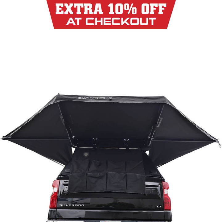 XD Nomadic 315 Degree Awning - Black Fabric and Travel Cover Top