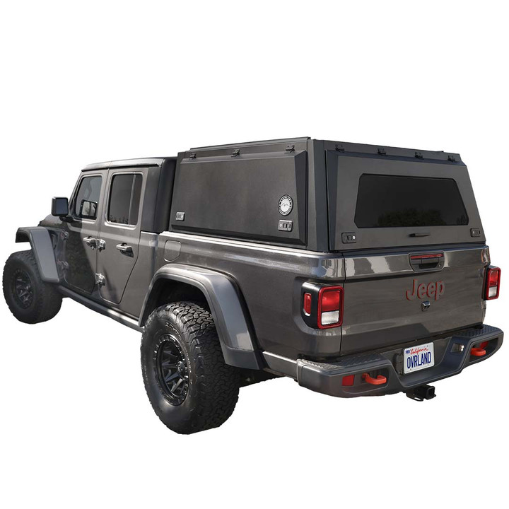 Expedition Truck Cap for 2020-2027 Jeep Gladiator 5 ft Bed - Full Wing Doors 3 Quarter