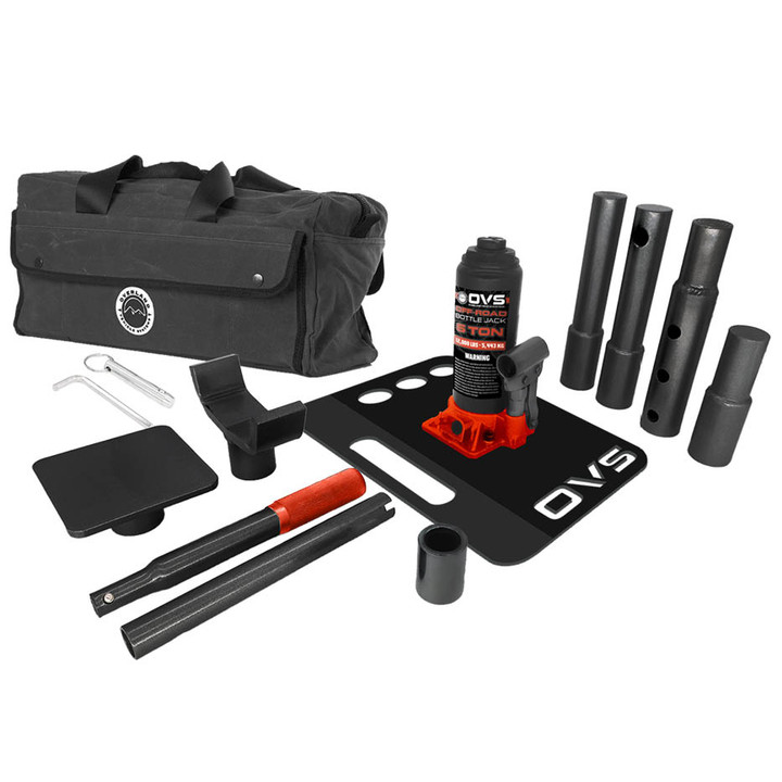 Off-Road Bottle Jack - 6 Ton - 15 Piece Kit with Organized Storage Bag