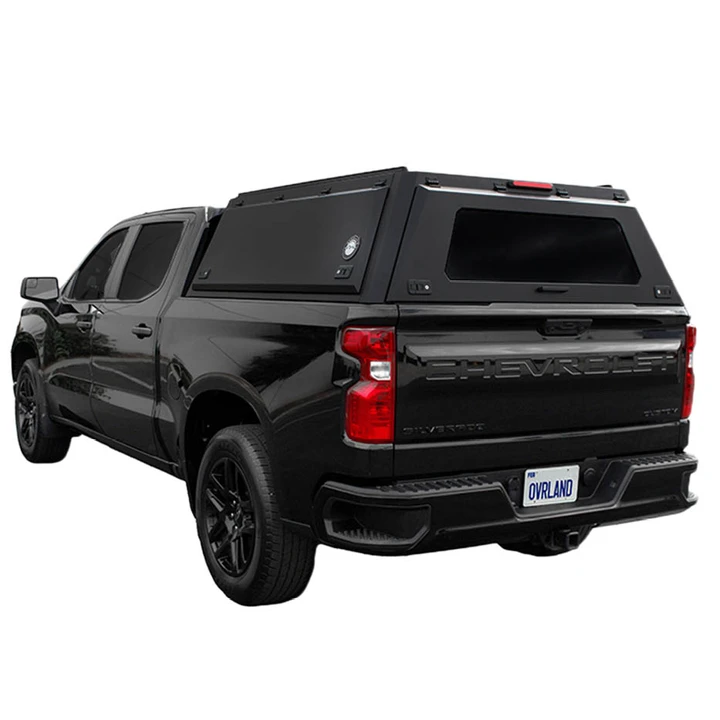 Expedition Truck Cap for 2019-2027 Chevy Silverado / GMC Sierra 1500 5.8 ft Bed - Full Wing Doors 3 Quarter