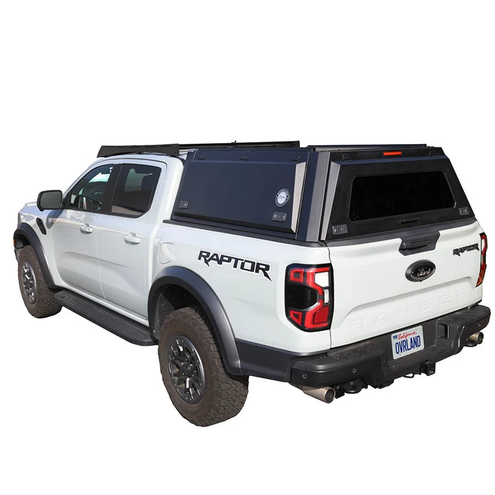 Expedition Truck Cap for 2024-2025 Ford Ranger 5 ft Bed - Full Wing Doors  3 Quarter