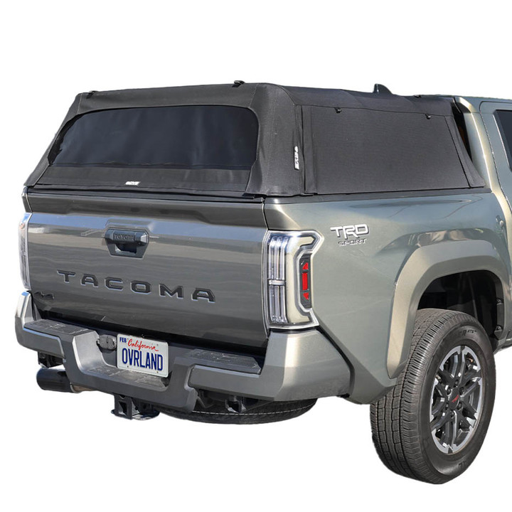 Explorer Soft Shell for 2024-2026 Toyota Tacoma 5 ft Bed - Black Canvas with Aluminum Frame 3 Quarter