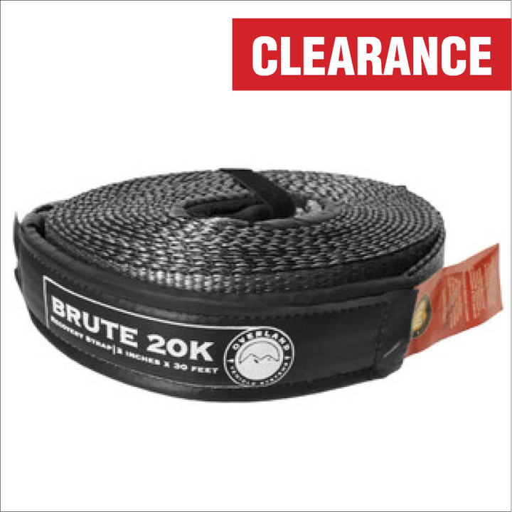 Brute Tow Strap - Gray with Black Ends & Storage Bag In use