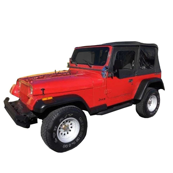 14011235 King 4WD Premium Replacement Soft Top, Black Diamond With Tinted Windows, Jeep YJ 1987-1995 Wrangler