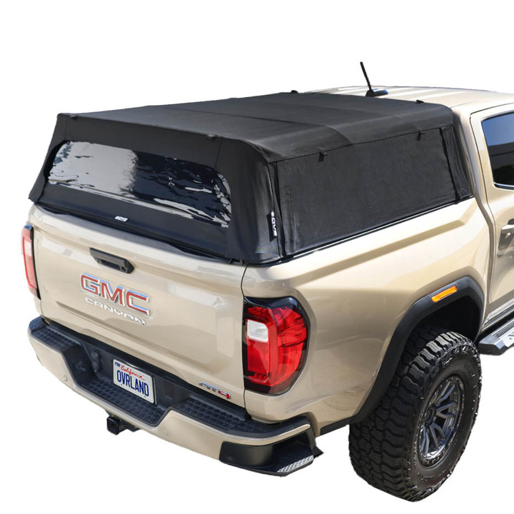 Explorer Soft Shell for 2015-2026 GM Colorado / Canyon 5 ft Bed - Black Canvas with Aluminum Frame 3 Quarter