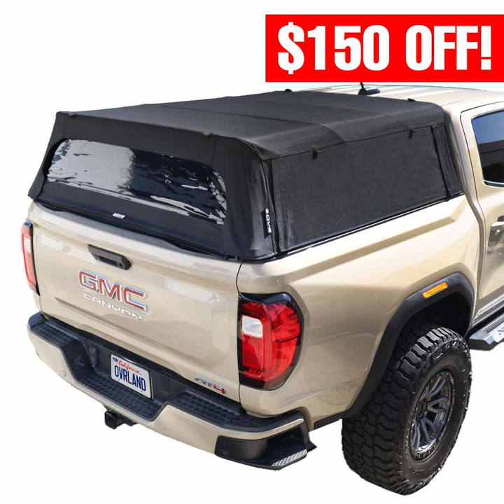 Explorer Soft Shell for 2015-2026 GM Colorado / Canyon 5 ft Bed - Black Canvas with Aluminum Frame