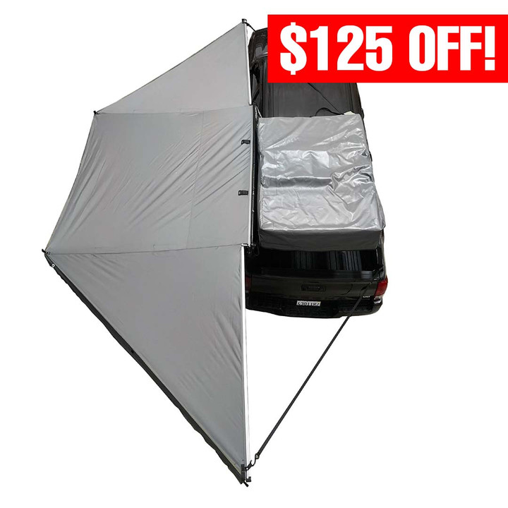 Nomadic Awning 180 Degree - Dark Gray Cover With Black Cover top