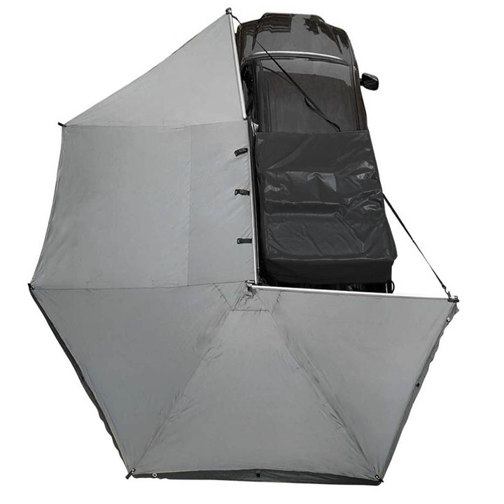 HD Nomadic 270 Degree Awning - Driver Side - Dark Gray Awning with Black Cover Driver