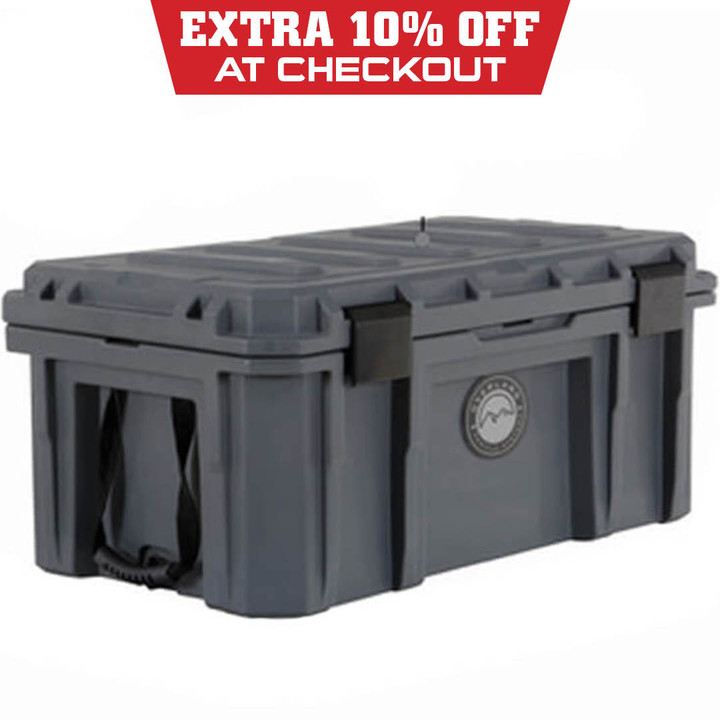 D.B.S. - Dark Grey 95 QT Dry Box With Drain and Bottle Opener