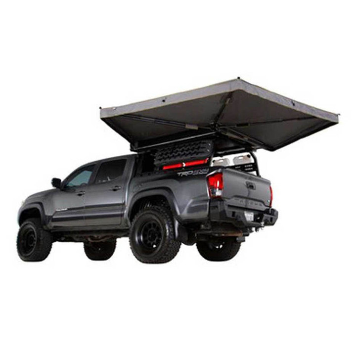 HD Nomadic 270 LTE Awning - Driver Side - Dark Gray with Black Travel Cover Universal Bottom