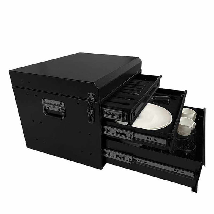 Cargo Box With Slide Out Drawer Size -Camping Storage Box
