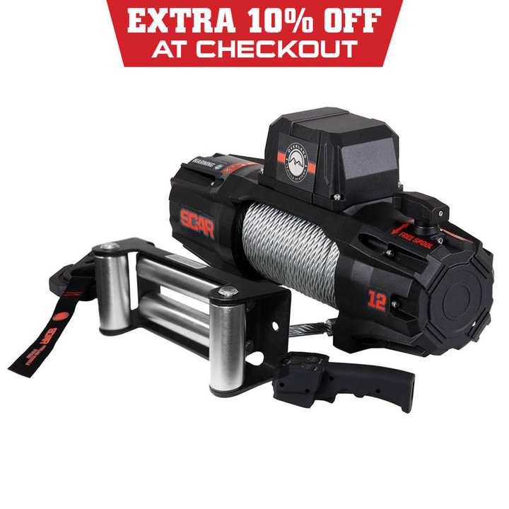 SCAR 12 - 12,000 lbs. Rated Steel Cable Winch