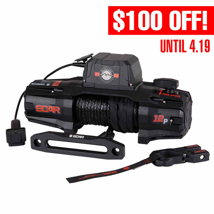 SCAR 12S - 12,000 lbs. Rated Synthetic Rope Winch