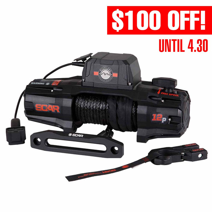 SCAR 12S - 12,000 lbs. Rated Synthetic Rope Winch
