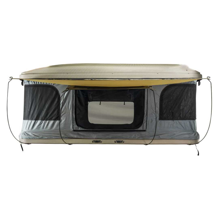 HD Bundu Hard Shell Pop Up Roof Top Tent - Grey Body & Green Rainfly
