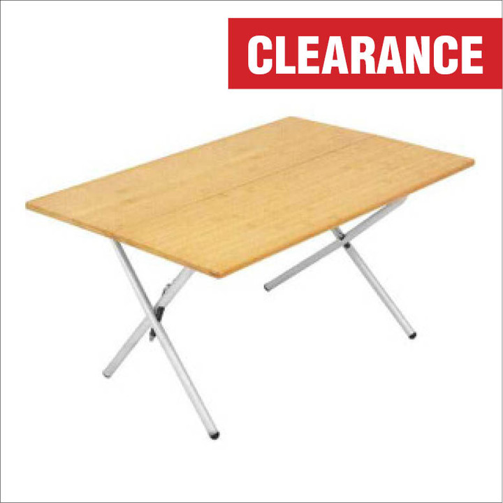 Kick It Bi-Fold Camp Table - Wood Base & Storage Bag
