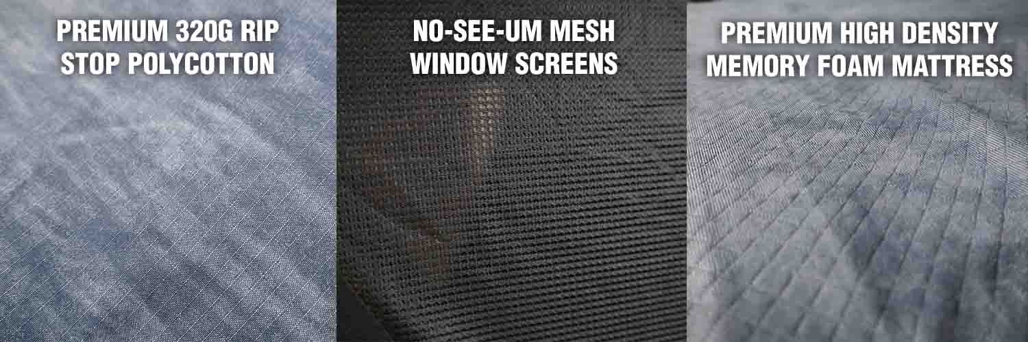 OVS XD Atlas premium 320G rip stop polycotton fabric no see um mesh window screens premium high density memory foam mattress
