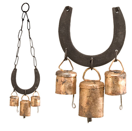 Rustic Cow Bells on Horseshoe (11.5 inch) Rustic Cow Bells on Horseshoe (11.5 inch)