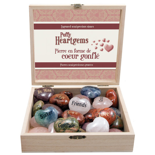 Puffy Heart Gem Display - Assorted (32/display)