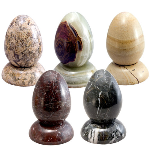 Egg w/ Stand - Onyx and Marble Assorted (4) Egg w/ Stand - Onyx and Marble Assorted (4)