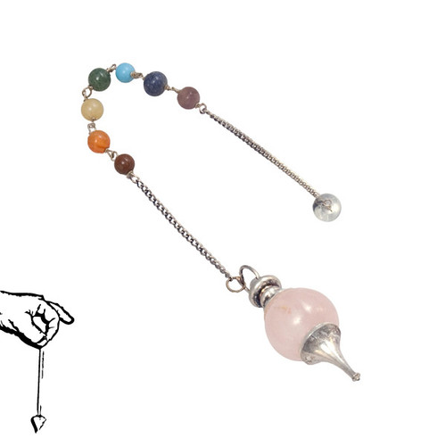 Chakra Teardrop Pendulum - Rose Quartz 