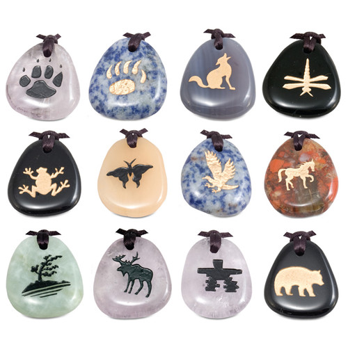 Totem Stone Pendants - Assorted (12)