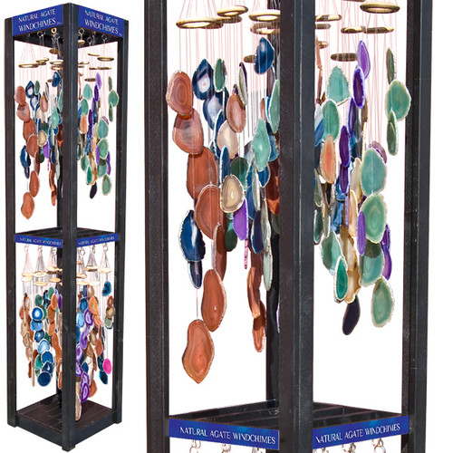 Agate Wind Chimes Display - Assorted (48/display)