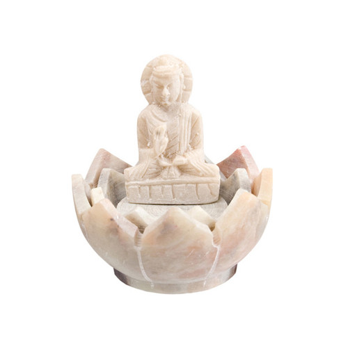 Soapstone Incense Holders - Buddha on Lotus (3)