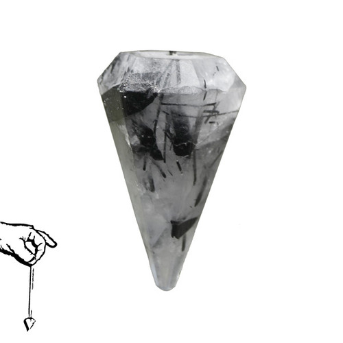 BACKORDER - Faceted Pendulum - Tourmalinated Quartz