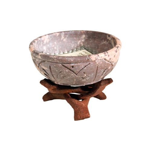 Soapstone Incense Burning Dish with Cobra Stand Soapstone Incense Burning Dish with Cobra Stand