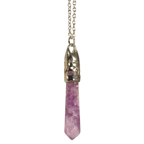 Point Pendant with Filigree Cap - Amethyst