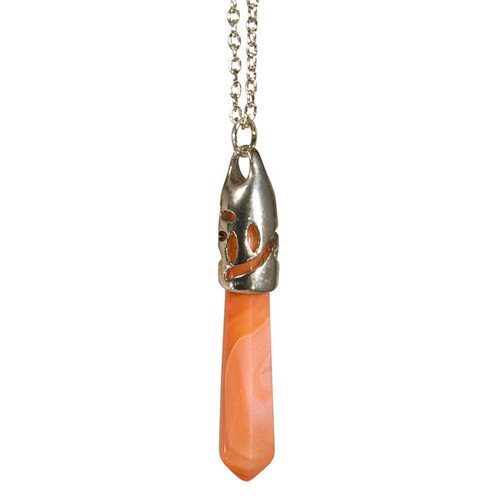 Point Pendant with Filigree Cap - Carnelian