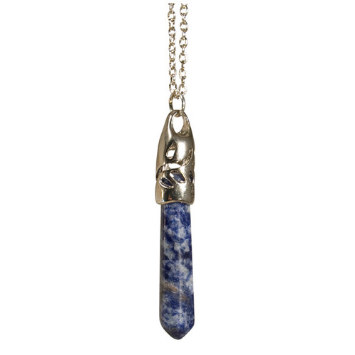 Point Pendant with Filigree Cap - Sodalite