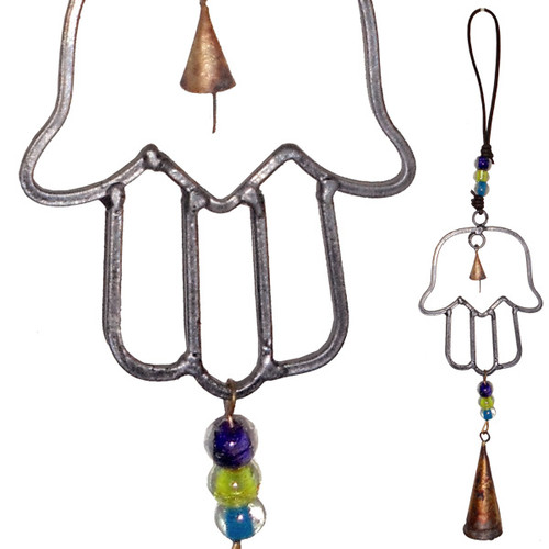 Rustic Cone Bells on Hamsa Rustic Cone Bells on Hamsa