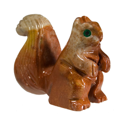 Carved Pocket Stone Squirrel - Assorted Onyx (3)