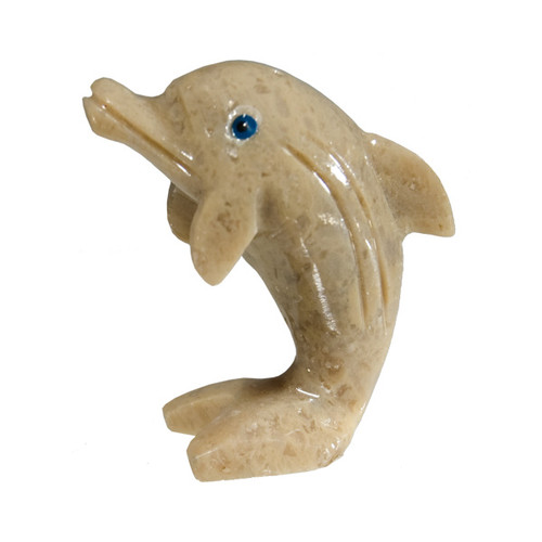 Carved Pocket Stone Dolphin - Assorted Onyx (3)