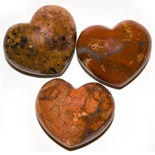 Puffy Heart Stones - Brecciated Jasper (6) Puffy Heart Stones - Brecciated Jasper (6)