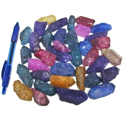 Bin Sized - Crackle Quartz Points (Size 1) (36 pcs) Bin Sized - Crackle Quartz Points (Size 1) (36 pcs)