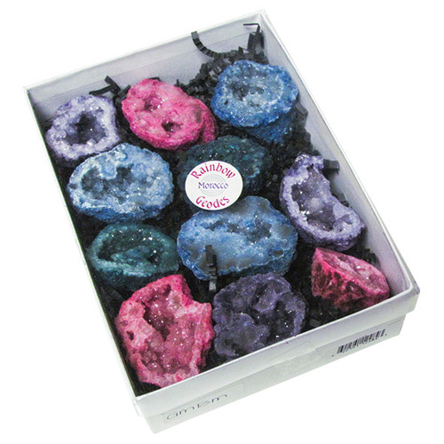 Boxed - Coloured Quartz Geodes (1 kg)