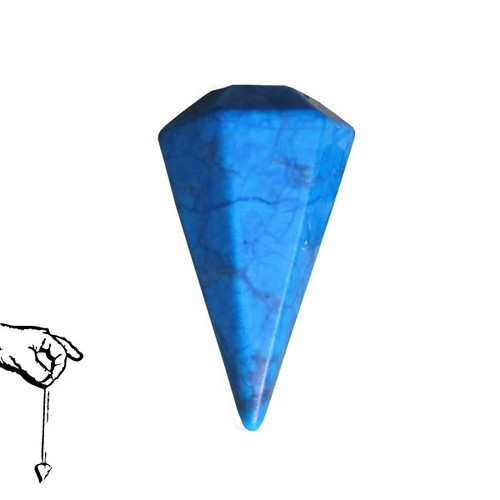 BACKORDER - Faceted Pendulum - Turquoise Howlite