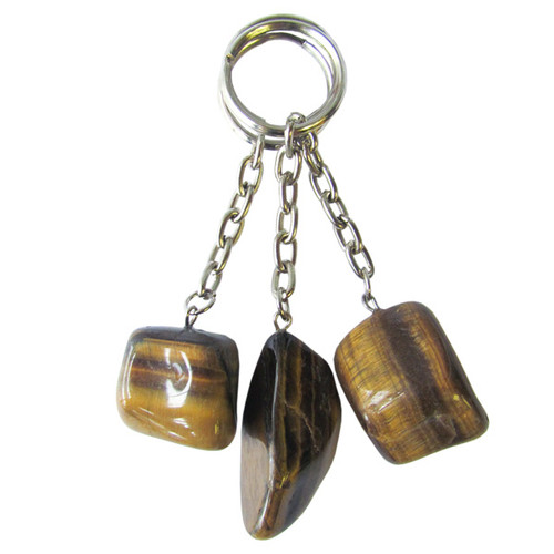 Tumbled Stone Keychains - Gold Tigereye (12)