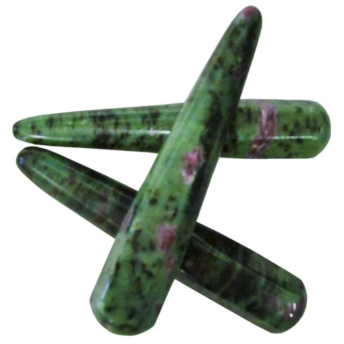 Wand - Round Edge Faceted - Ruby Zoisite